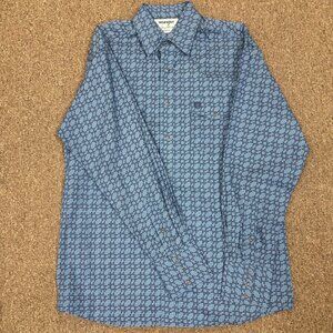 Wrangler Men's George Strait Two Pocket Long Sleeve Troubadour Snap Shirt - Blue
